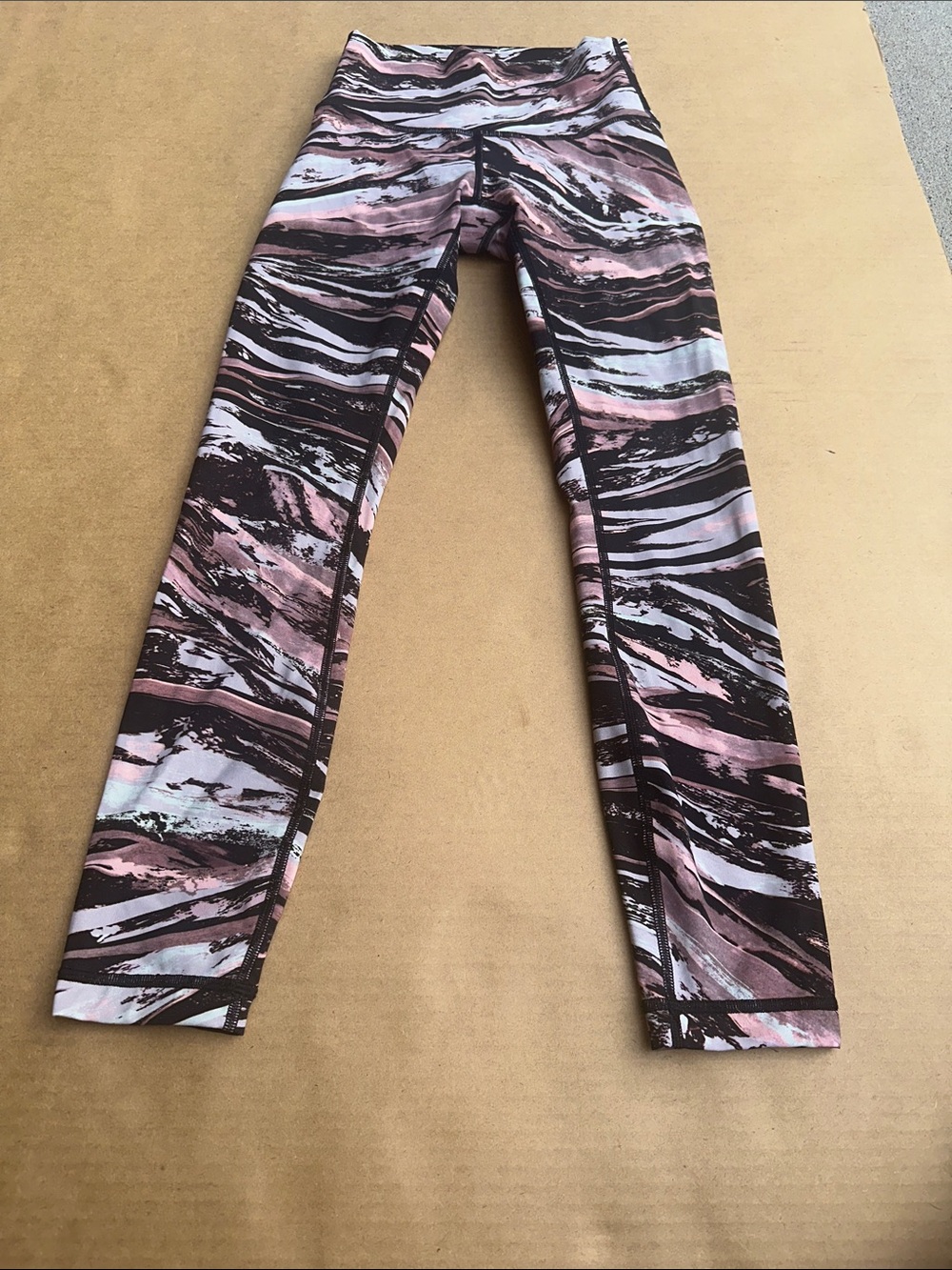 lululemon athletica Pink & Black Marble Print Leggings
